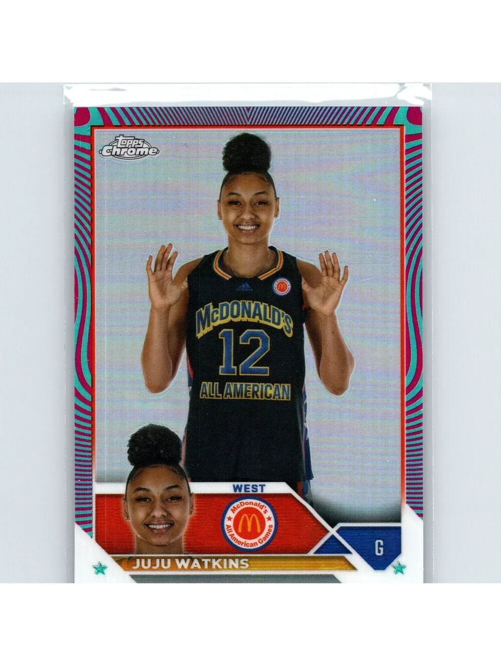 2023 Topps McDonald's All American - JuJu Watkins #93 -  Aqua Fuchsia Swirl /175